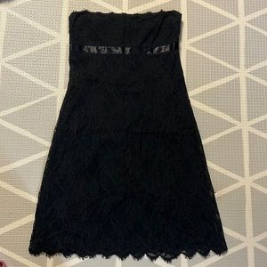 R.E.D. Valentino black lace strapless dress